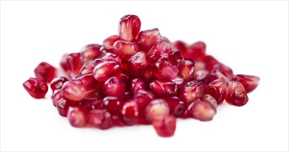 Pomegranate isolated on white background (selective focus, close-up shot)