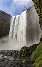 Spectacular Skogafoss Waterfall in southern Iceland during a summer day