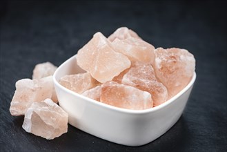 Some parts of himalayan Salt (detailed close-up shot, selective focus)