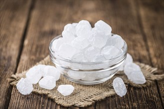 Portion of white Rock Candy (selective focus, close-up picture)