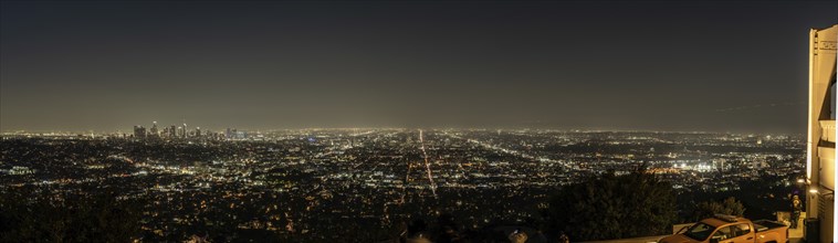 Sunset at Los Angeles, California, USA. View from Griffith Observatory