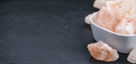 Pink himalayan Salt (selective focus) asdetailed close-up shot