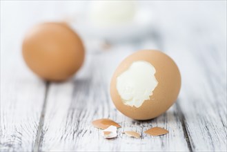 Some bolied Eggs (selective focus) as detailed close-up shot