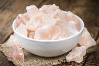 Pink himalayan Salt (selective focus) asdetailed close-up shot