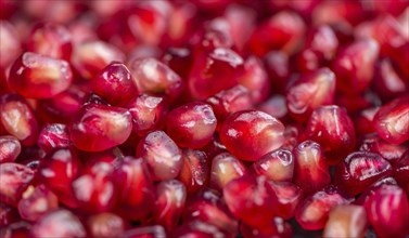 Portion of Pomegranate seeds (close-up shot, selective focus)