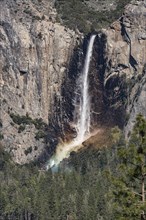 Bridalveil Falls, Yosemite National Park, California, USA. Far distance view