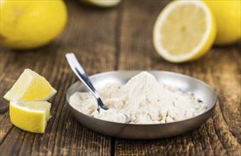 Some healthy Lemon powder (selective focus, close-up shot)