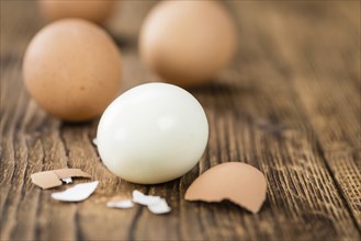 Some bolied Eggs (selective focus) as detailed close-up shot