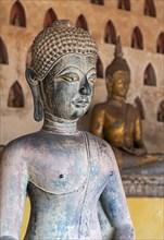 Buddha image, Wat Si Saket or Sisaket Temple, Vientiane, Laos, Asia