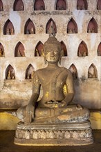 Buddha image, Wat Si Saket or Sisaket Temple, Vientiane, Laos, Asia