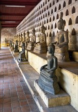 Buddha images, Wat Si Saket or Sisaket Temple, Vientiane, Laos, Asia