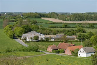 View from Hatbakken Fakkebjerg, Bagenkop, Langeland, Agriculture, Fields, Farms, County of Funen,