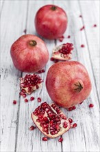 Portion of Pomegranate seeds (close-up shot, selective focus)