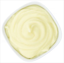 Fresh made Mash isolated on white background (close-up shot)