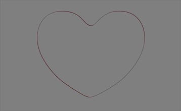 A minimalist heart outline on a grey background with red and black lines, background image