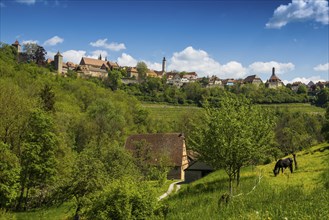 Medieval town, Rothenburg ob der Tauber, Romantic Road, Franconia, Bavaria, Germany, Europe