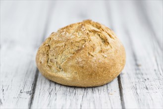 Fresh made German Buns on a vintage background as detailed close-up shot