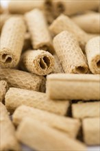 Wafers on a vintage background as detailed close-up shot, selective focus