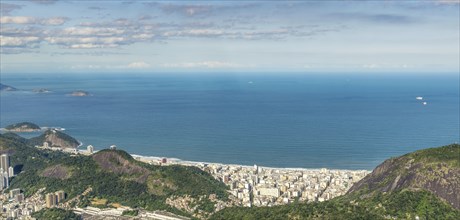 Rio de Janeiro, Brazil, view from the CHrist the Redemtor stuate at a sunny day, South America