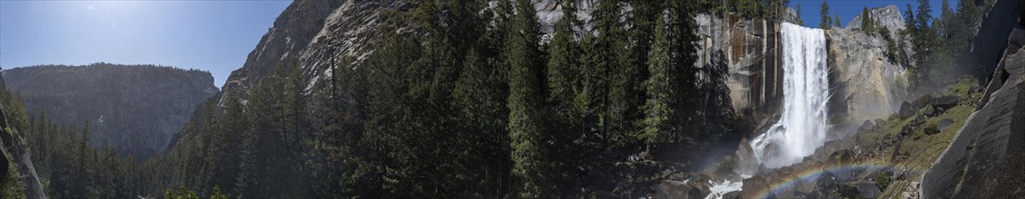 Vernal Falls panoramic view in Yosemite National Park