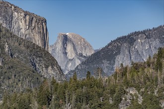 Scenic view in Yosemite NP with the Half Dome