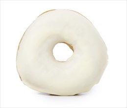 Some fresh made Donuts isolated on white background (close-up shot)