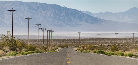 Lonely road in Death Valley, California, USA, North America