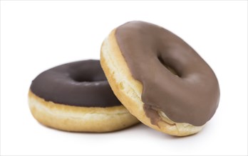 Donuts isolated on white background with a soft shadow (close-up shot)