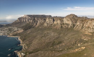 Twelve Apostles at Cape Town South Africa, aerial view, shot from a helicopter