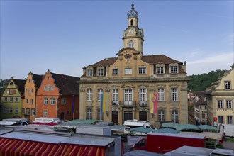 Market day in Schwäbisch Hall, market square, town hall, Renaissance, Schwäbisch Hall, Kocher