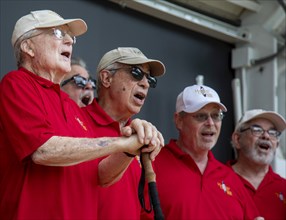 Detroit, Michigan, Men of the Harmony United Chorus perform on Senior Day at the Detroit Zoo