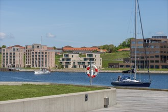 Sonderborg, Als, town of Sonderburg, modern architecture, new buildings on the outskirts with water