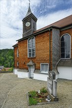 Church of St Martin from 1746 with wooden shingle facades in Eisenbach, Kreuzthal, Markt