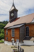 Church of St Martin from 1746 with wooden shingle facades in Eisenbach, Kreuzthal, Markt