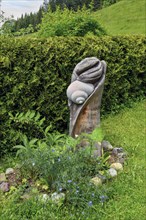 Unconventional grave design, cemetery in Eisenbach, Kreuzthal, Markt Buchenberg, Allgäu, Swabia,