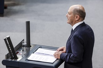 Federal Chancellor Olaf Scholz makes a government declaration in the German Bundestag, Berlin,