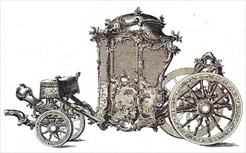 Magnificent carriage from the 17th century, after a drawing by Franz Xaver Habermann, Germany,