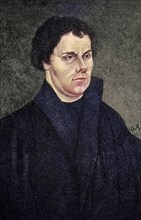 Martin Luther, 1483-1546, German professor of theology, composer, priest, monk, portrait in 1525,