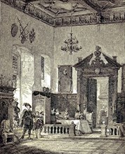 The Prince's Room in the City Hall of Augsburg, Germany, digital reproduction of an original 19th