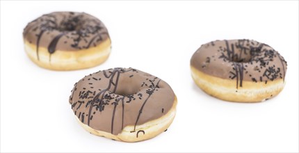 Donuts isolated on white background (selective focus, close-up shot)