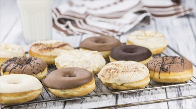 Fresh made Donuts as detailed close-up shots (selective focus)