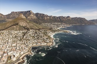 Twelve Apostles and Sea Point (Cape Town, South Africa), view from helicopter