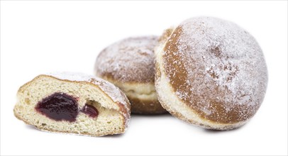 Portion of homemade Berliner Doughnuts (selective focus, close-up shot)