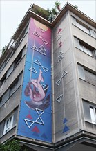 Sunstral meets angel, Before Light, mural by street artist Nikolaos Tsounakas, Psirri