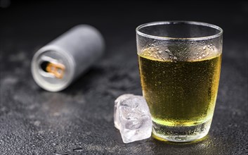 Some fresh Energy Drinks on a vintage slate slab, selective focus, close-up shot