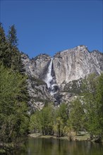 Yosemite Falls with small creek in front