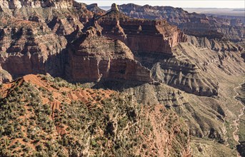 Grand Canyon Sout Rim, California, USA, . Aerial view from helicopter, North America