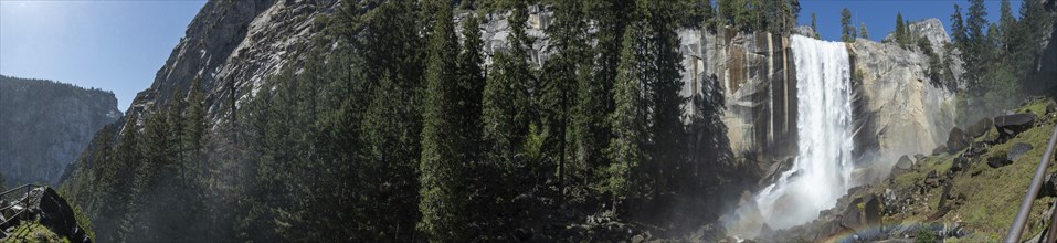 Vernal Falls panoramic view in Yosemite National Park