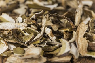 Some homemade Dried Porcinis as detailed close-up shot, selective focus