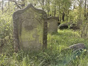 Levite graves at the Jewish cemetery, Jewish cemetery Burgkunstadt, one of the largest Jewish